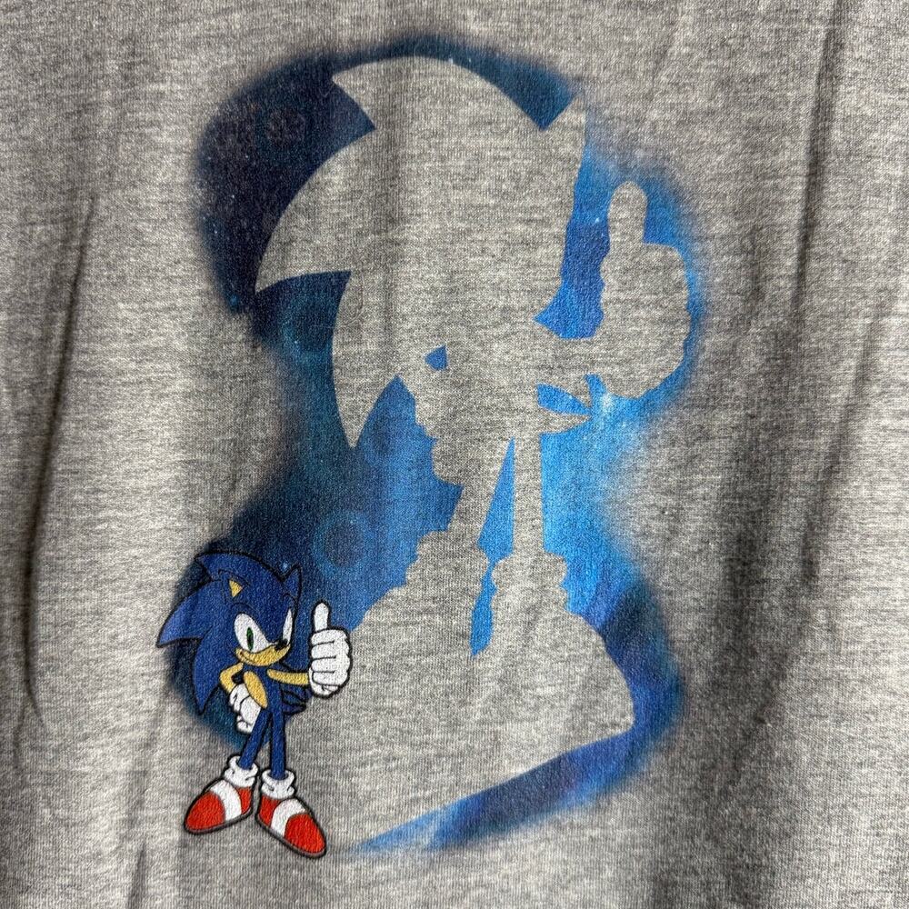 SEGA SONIC THE HEDGEHOG Hoodie NEW Gray Graphic LS Size M